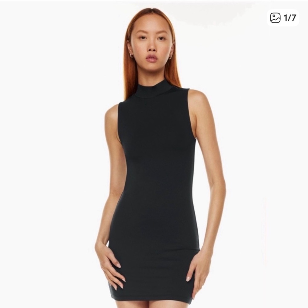 Babaton Black High-Neck Mini Dress
